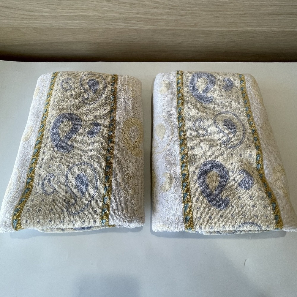 Vintage 70s Springmaid by Shala Vardimon Bath Towel Set 22x42 Grannycore Retro